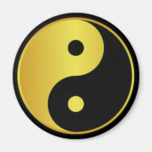 Aimant Symbole Yin et Yang Gold asian philosophie zen