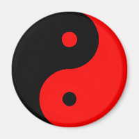 SYMBOLE YIN Yang Ying Taoism Taijitu chinois Rouge