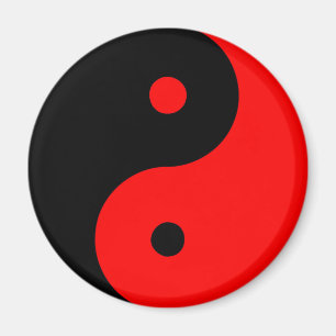 Aimant SYMBOLE YIN Yang Ying Taoism Taijitu chinois Rouge