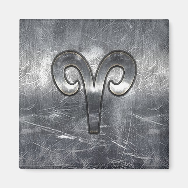 Aimant SYMBOLE Zodiaque Aries Style industriel (Devant)