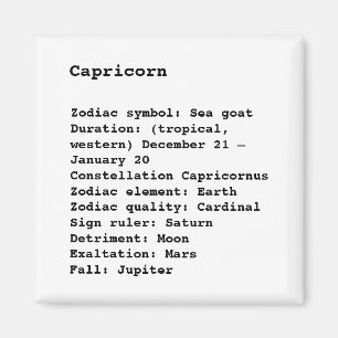 Aimant SYMBOLE Zodiaque Capricorne Astrologie noir blanc