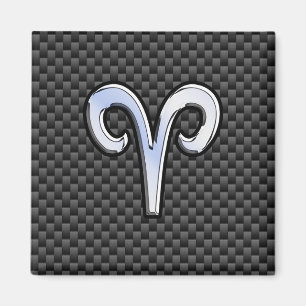 Aimant Symbole Zodiaque de Bélier Noir Carbone Décor