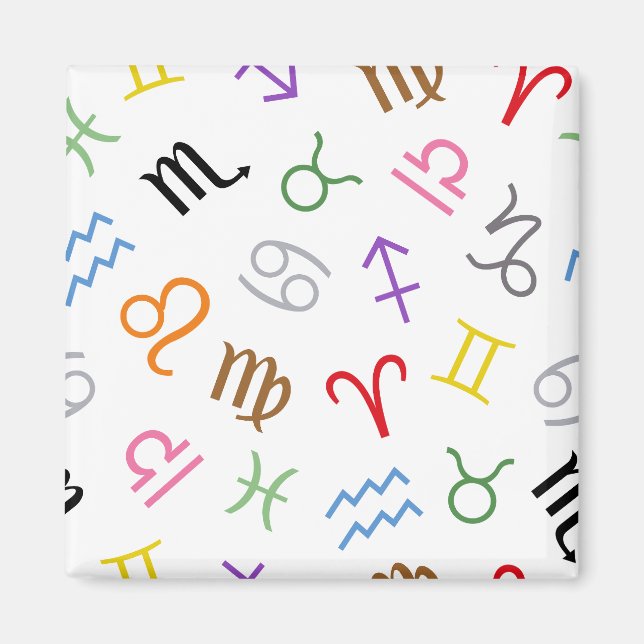 Aimant Symboles des signes astrologiques Lg Motif Couleur (Devant)