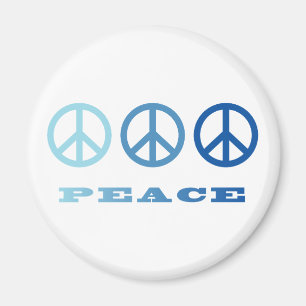 Aimant Symboles Peace 3 (Bleu)