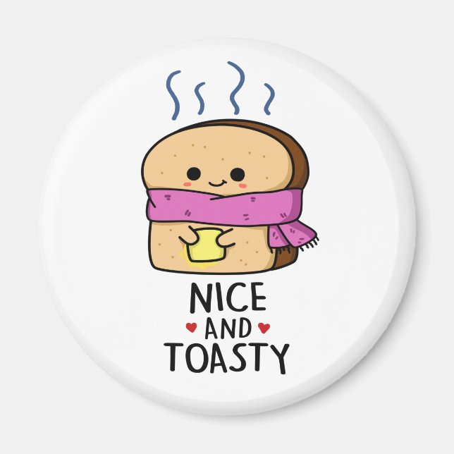 Aimant Sympa Et Toasty Funny Beurre De Toast Pun (Devant)