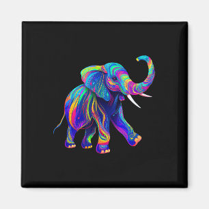 Aimant Synthwave Rétro 80s 90s Éléphant Trompe en Haut Ch