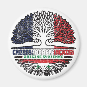 Aimant Syrie Français France Arbre Racines Drapeau