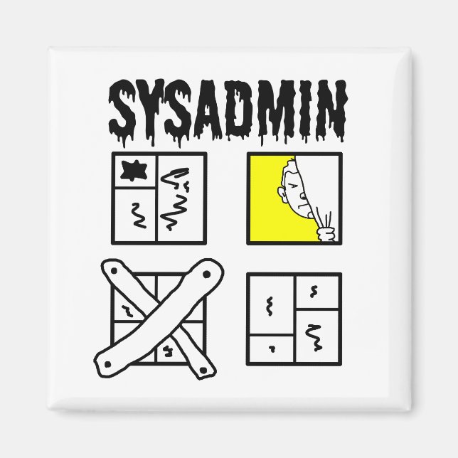 Aimant Sysadmin - Administrateur système (Devant)