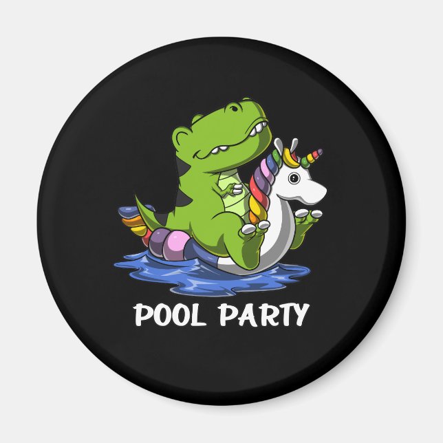 Aimant T-Rex Dinosaur équitation Unicorn Float Pool Party (Devant)