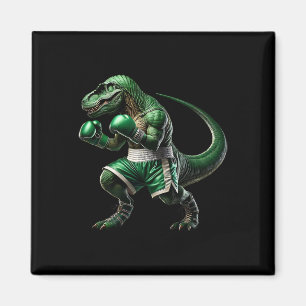 Aimant T-rex Dinosaure Faisant de la Boxe Boxeur Art Mart
