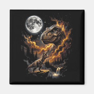 Aimant T rex hurle à la lune rétro 90 drôle