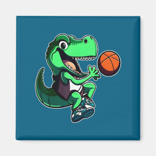 Aimant T rex jouant au basket entraîneur dino trex rex sp
