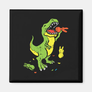 Aimant T-Rex mangeant un lapin drôle de Pâques amateur de