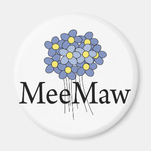 Aimant T-shirt assez bleu de MeeMaw de fleur