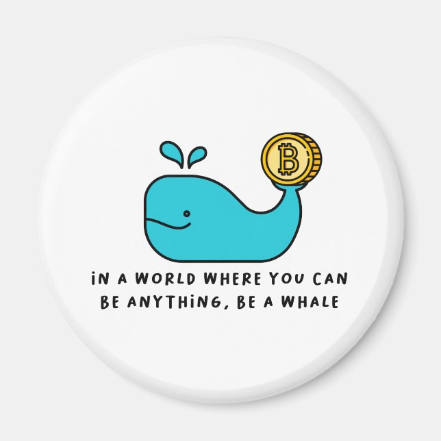 Aimant T-shirt baleine Bitcoin (Devant)