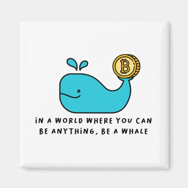 Aimant T-shirt baleine Bitcoin (Devant)