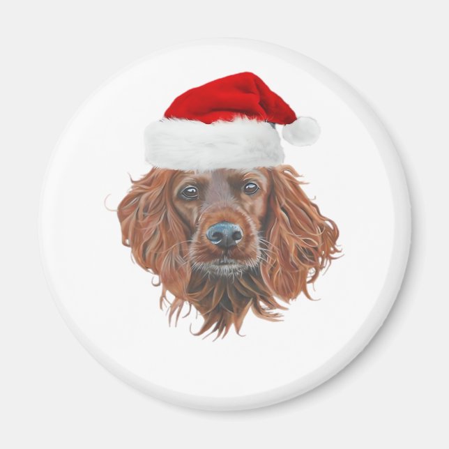 Aimant T-Shirt classique de Christmas Irish Setter (Devant)