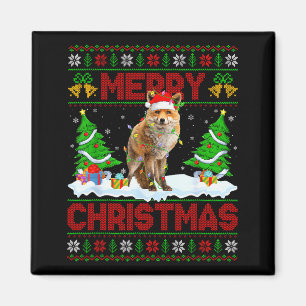 Aimant T-shirt de Noël dégueu renard drôle animal joyeux
