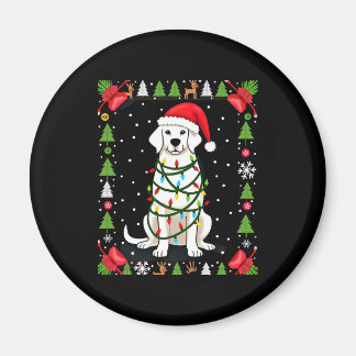 Aimant T-shirt de Noël drôle avec Boxer Blanc Sweater de