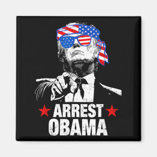 Aimant T-shirt drôle Arrestation Obama 2025 Arrestation O