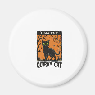 Aimant T-Shirt Quirky Cat Halloween Gravure Vintage Des