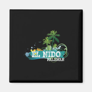 Aimant T-shirt souvenir de vacances El Nido Palawan Phill