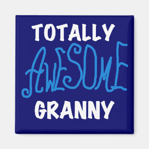 Aimant T-shirts bleu et cadeaux de mamie totalement impre