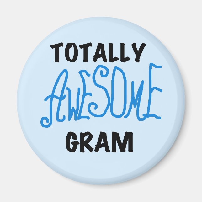 Aimant T-shirts bleus et cadeaux de gramme totalement (Devant)