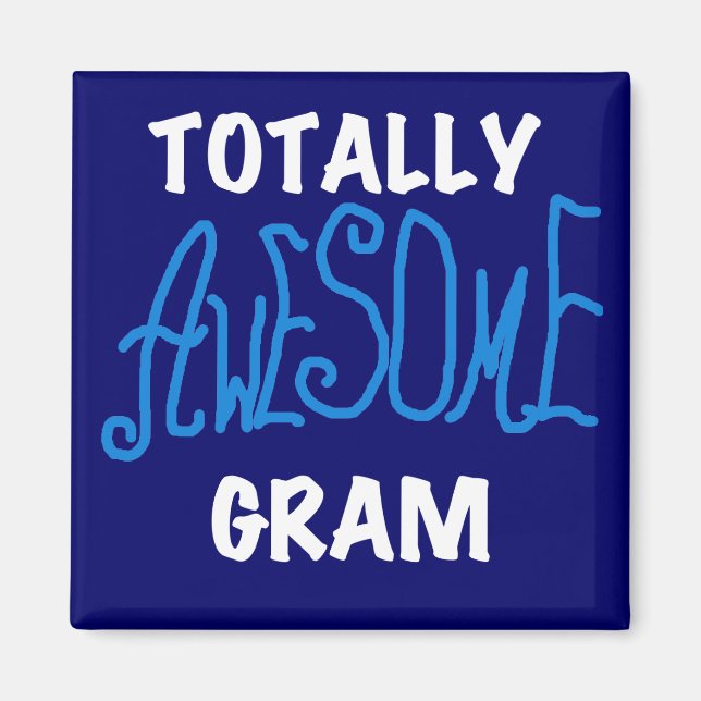 Aimant T-shirts bleus et cadeaux de gramme totalement (Devant)