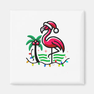 Aimant T-shirts de vacances nostalgiques Noël Flamant ros