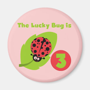 Aimant T-shirts et cadeaux 3e anniversaire Lucky Bug
