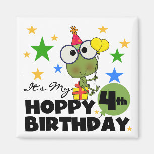 Aimant T-shirts et cadeaux 4th Birthday Frog Hoppy