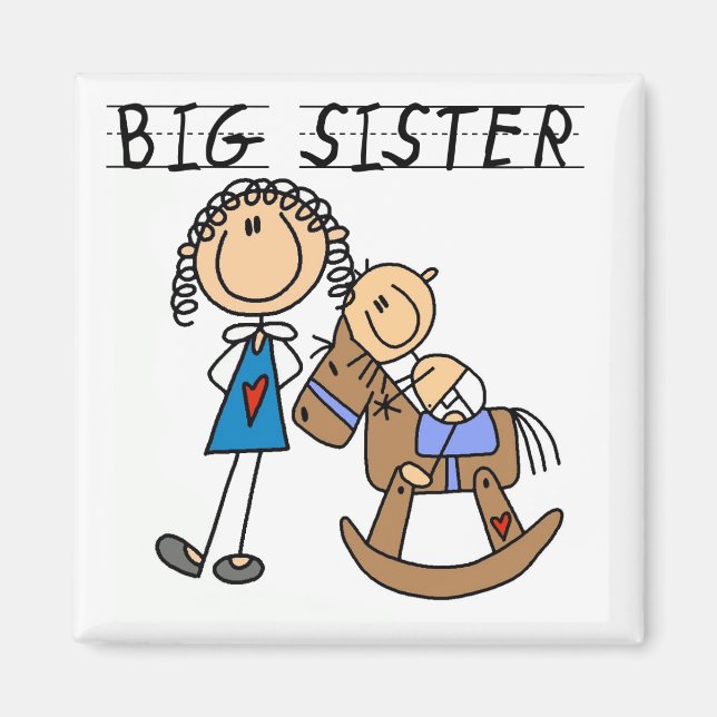 Aimant T-shirts et cadeaux Big Sister Baby Brother (Devant)