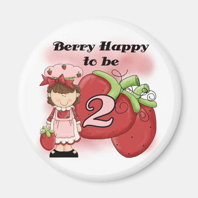 Aimant T-shirts et cadeaux Brown Berry 2e anniversaire (Devant)