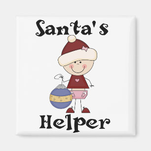 Aimant T-shirts et cadeaux d'aide de Girl Père Noël