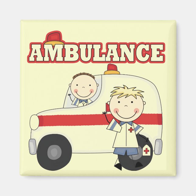 Aimant T-shirts et cadeaux d'ambulance (Devant)