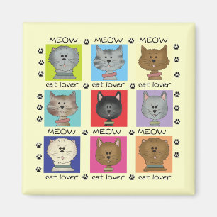 Aimant T-shirts et cadeaux d'amoureux des chats de Meow