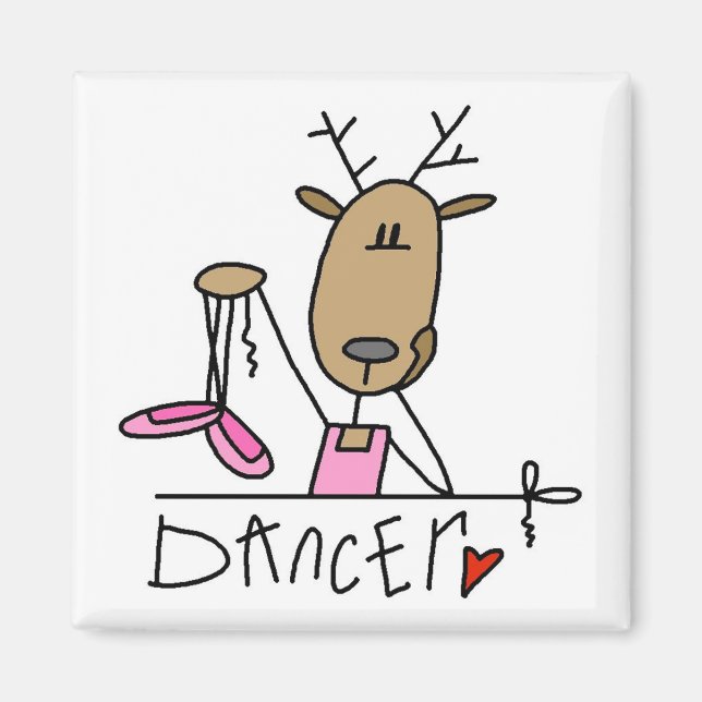Aimant T-shirts et cadeaux Dancer Reindeer (Devant)