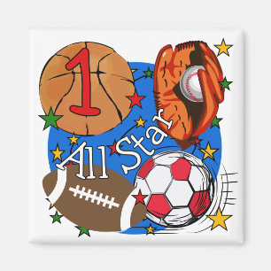 Aimant T-shirts et cadeaux d'anniversaire de sports d'All