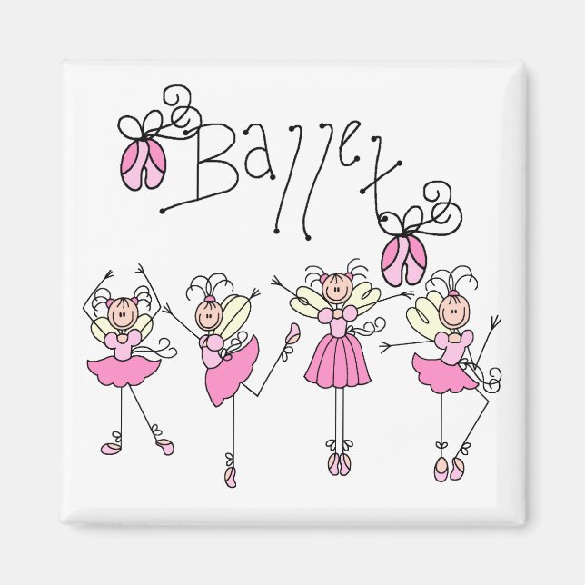 Aimant T-shirts et cadeaux de ballet (Devant)