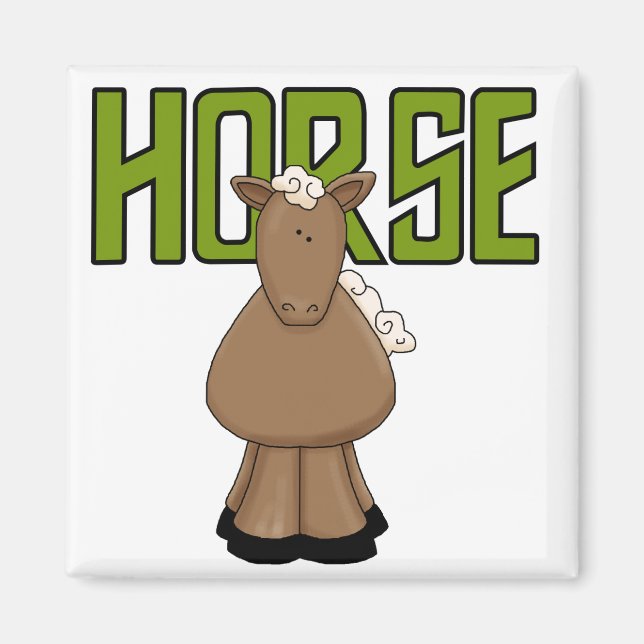 Aimant T-shirts et cadeaux de cheval (Devant)