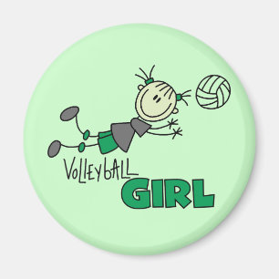 Aimant T-shirts et cadeaux de fille de volleyball