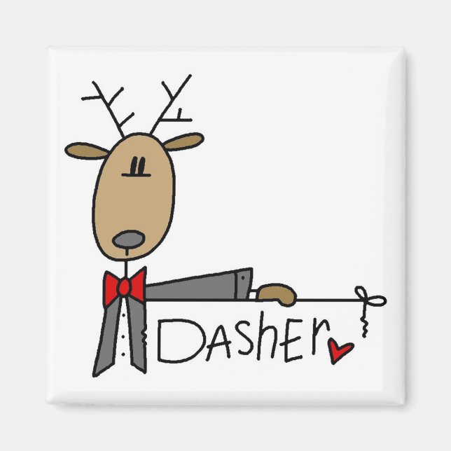 Aimant T-shirts et cadeaux de Noël Dasher Reindeer (Devant)