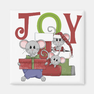 Aimant T-shirts et cadeaux de Noël Mice JOY