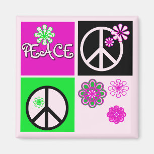 Aimant T-shirts et cadeaux de paix Hot Colours