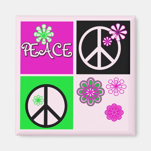 Aimant T-shirts et cadeaux de paix Hot Colours (Devant)