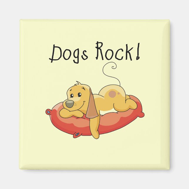 Aimant T-shirts et cadeaux de roche de chiens (Devant)