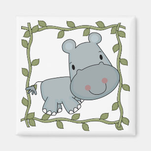 Aimant T-shirts et cadeaux d'hippopotame de bébé