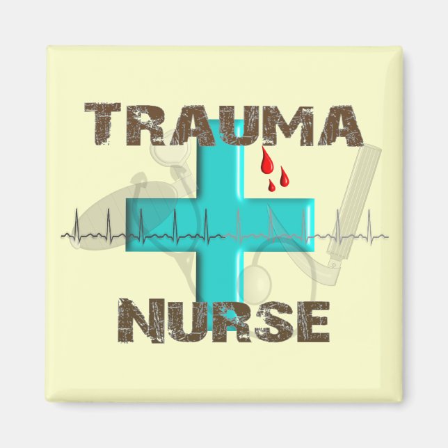 Aimant T-shirts et cadeaux d'infirmière de trauma unique (Devant)