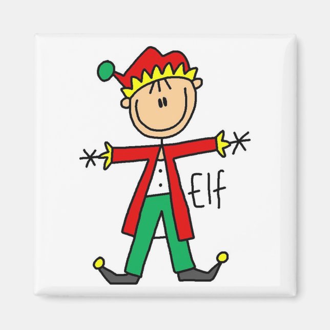 Aimant T-shirts et cadeaux Elf de vacances (Devant)